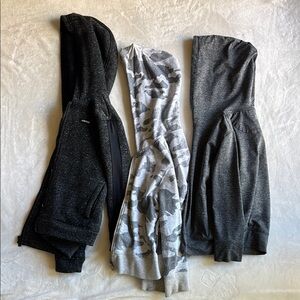 Trio of Hooded Sweatshirts - Black, Gray, Camo